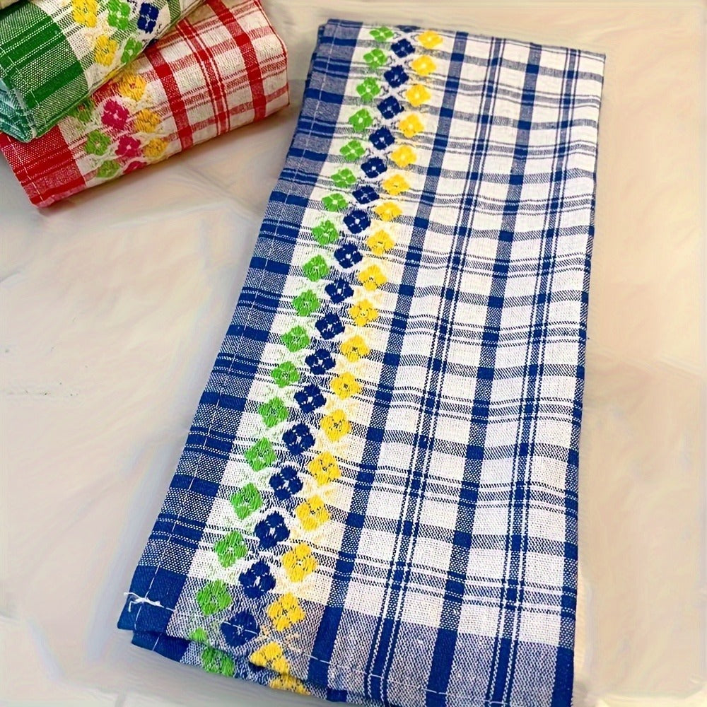 Kitchen Towels 4-Pack 18x28 Inch Extra Large Absorbent Dish Towels Set - Super Soft Quick Dry Farmhouse Stripe Tea Towels, Machine Washable