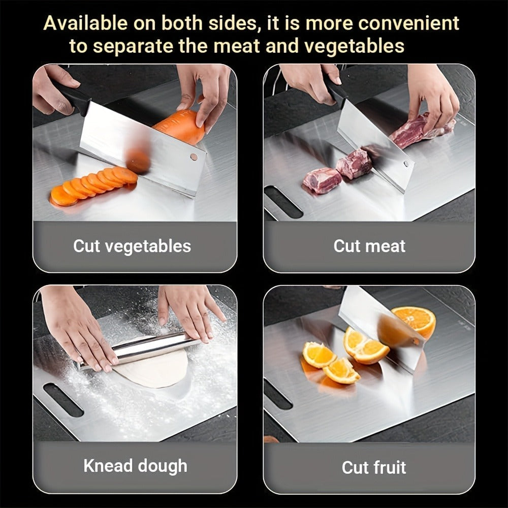 Titanium Cutting Board Set 3-Piece ¨C 100% Pure Titanium Kitchen Chopping Boards Large Medium Small | Double Sided, Non-Porous, Odor-Free, Easy Clean | Surgical Grade Metal Cutting Board