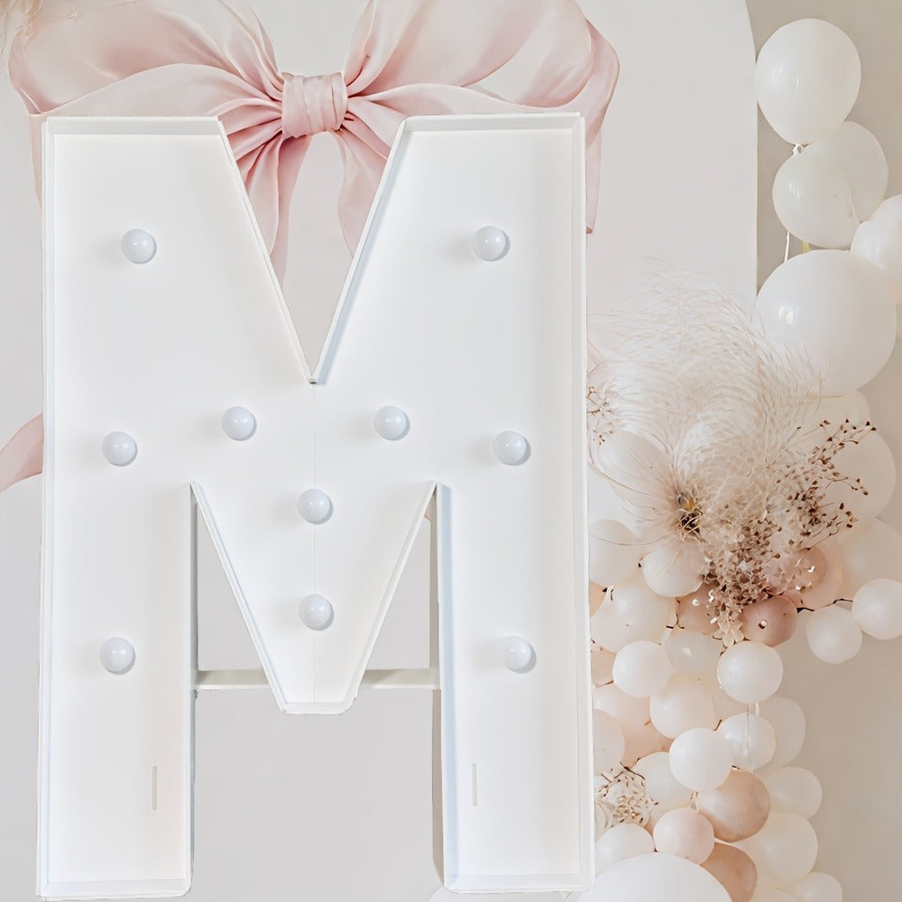 Marquee Letter Lights 3ft LED Light Up Letters for Weddings, Proposals & Celebrations - Cool White Lighted KT Board DIY Display Frame