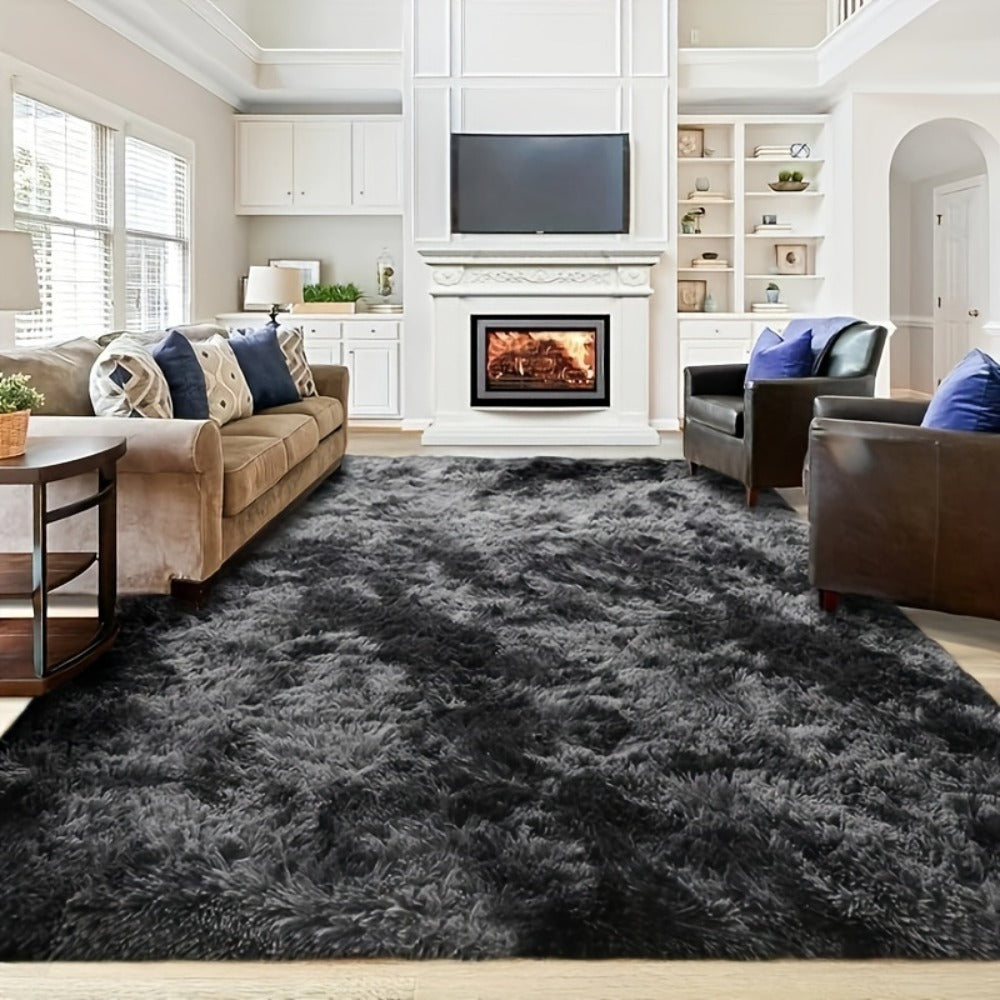 Gradient Color Soft Area Rug - Washable Anti-Slip Shaggy Fluffy Carpet for Living Room & Bedroom | Modern Machine-Made Floor Mat in Extra Large Sizes | Cozy Plush Rug in Multiple Colors