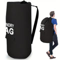 Large Laundry Bag Backpack with Adjustable Shoulder Strap | Foldable Portable Laundry Basket Machine Washable | Space Saving Hamper for Travel College Dorm Home Storage