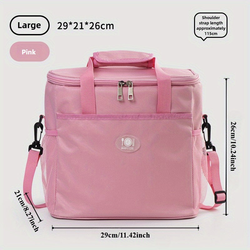 Insulated Lunch Bag Large Capacity Thermal Leakproof Lunch Tote with Shoulder Strap Heavy Duty Oxford Cloth Lunch Box Keeps Food Hot Cold for Work School Picnic Travel Adults Kids