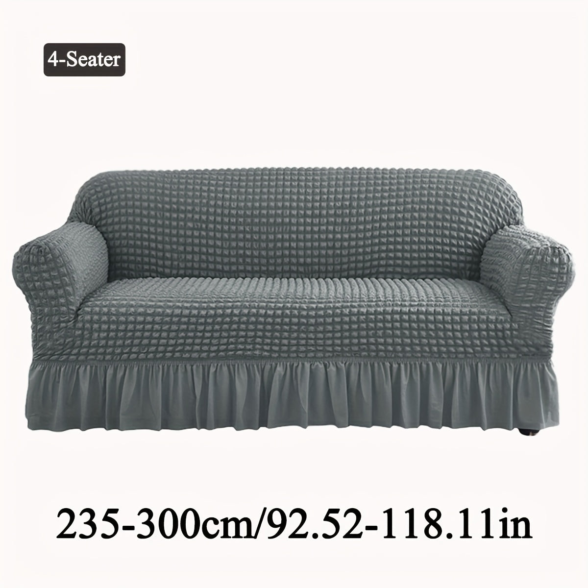 Seersucker Sofa Slipcover Elastic Band Closure Pet-Friendly All-Purpose Sofa Cover for Living Room Home Decor Protection ¡ª Single 2 4 Seater Multiple Colors