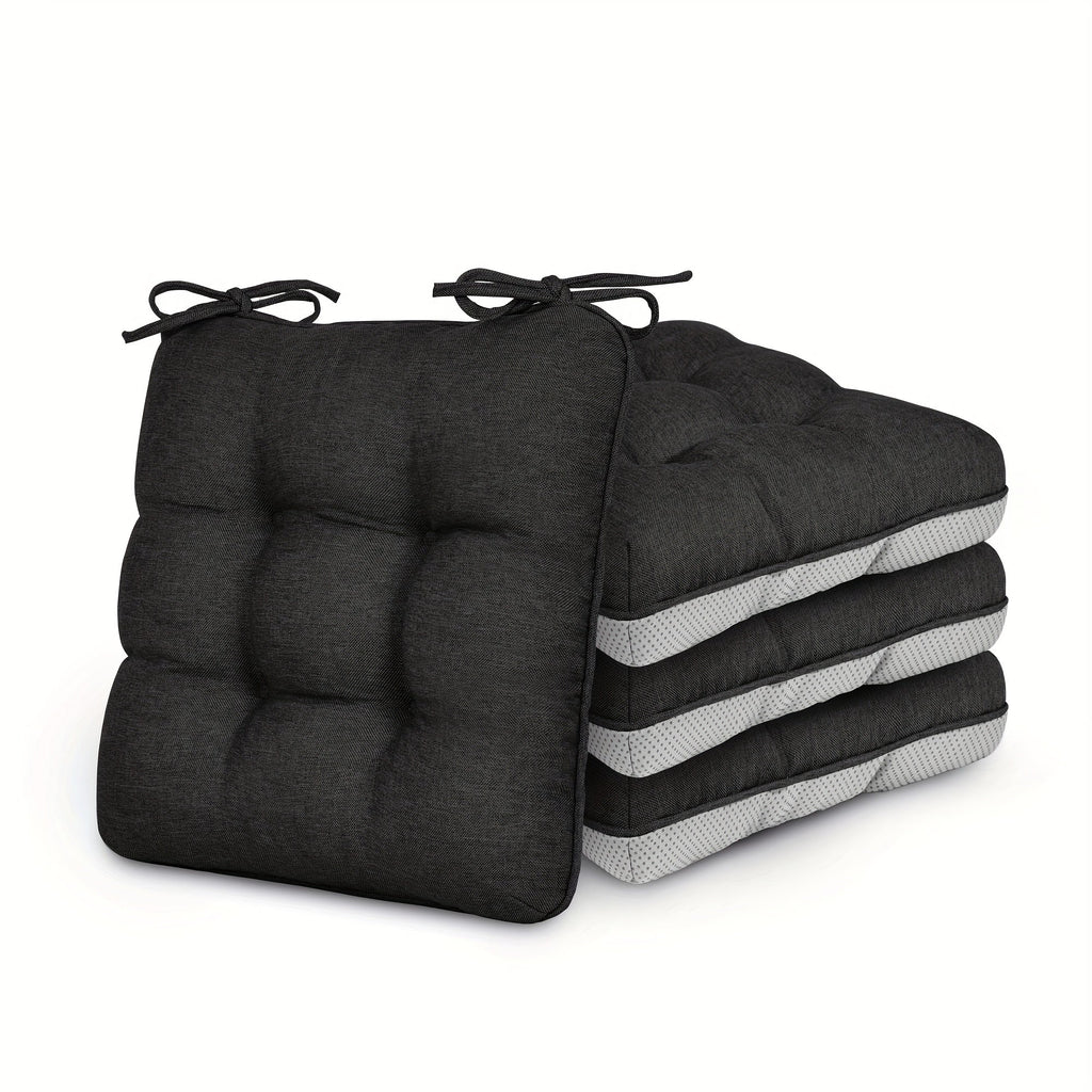 Memory Foam Chair Cushions 4/8 Pack, Non-Slip Seat Pads for Dining Chairs, Kitchen, Office & Patio ¨C Indoor Outdoor Chair Pads M/L Size