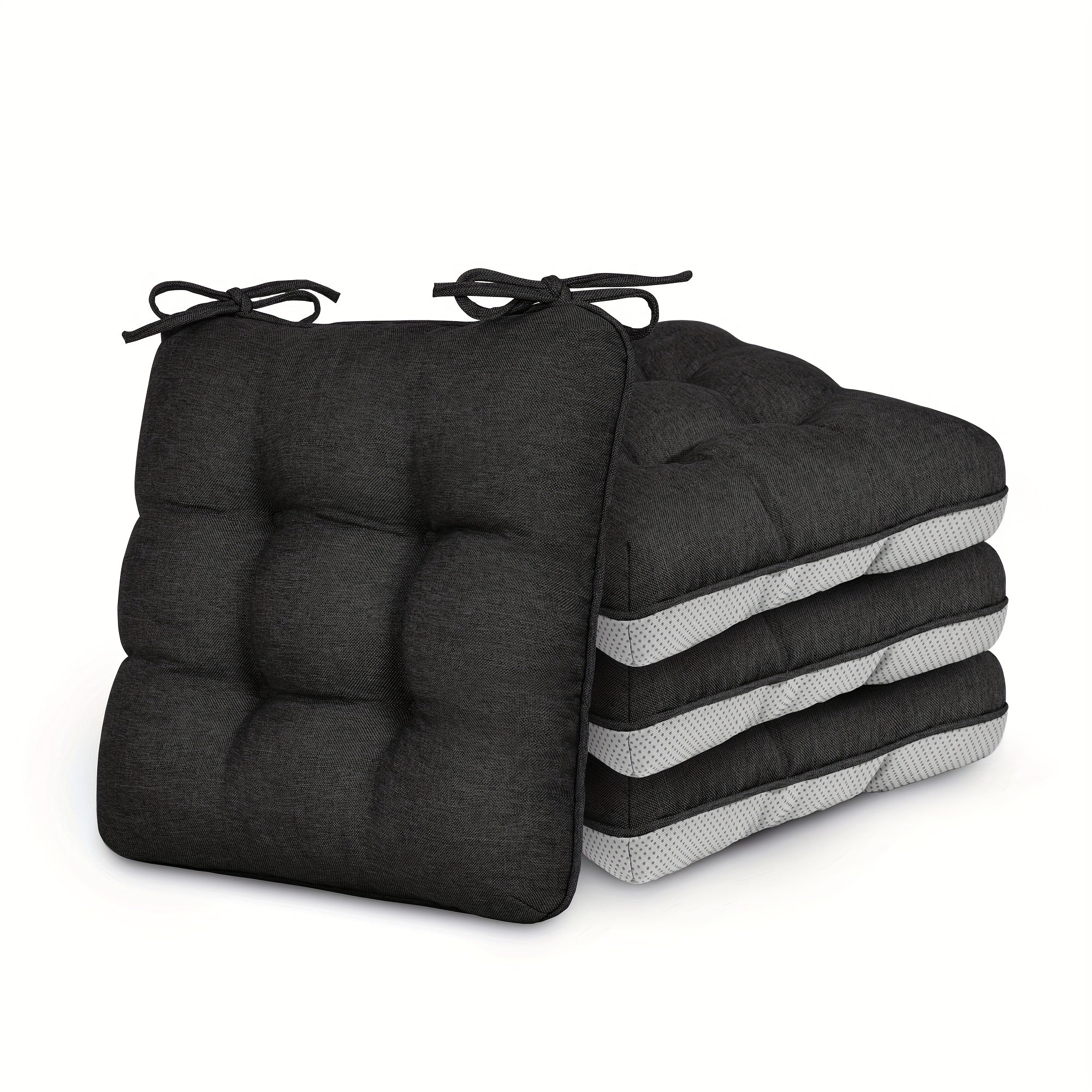 Memory Foam Chair Cushions 4/8 Pack, Non-Slip Seat Pads for Dining Chairs, Kitchen, Office & Patio ¨C Indoor Outdoor Chair Pads M/L Size