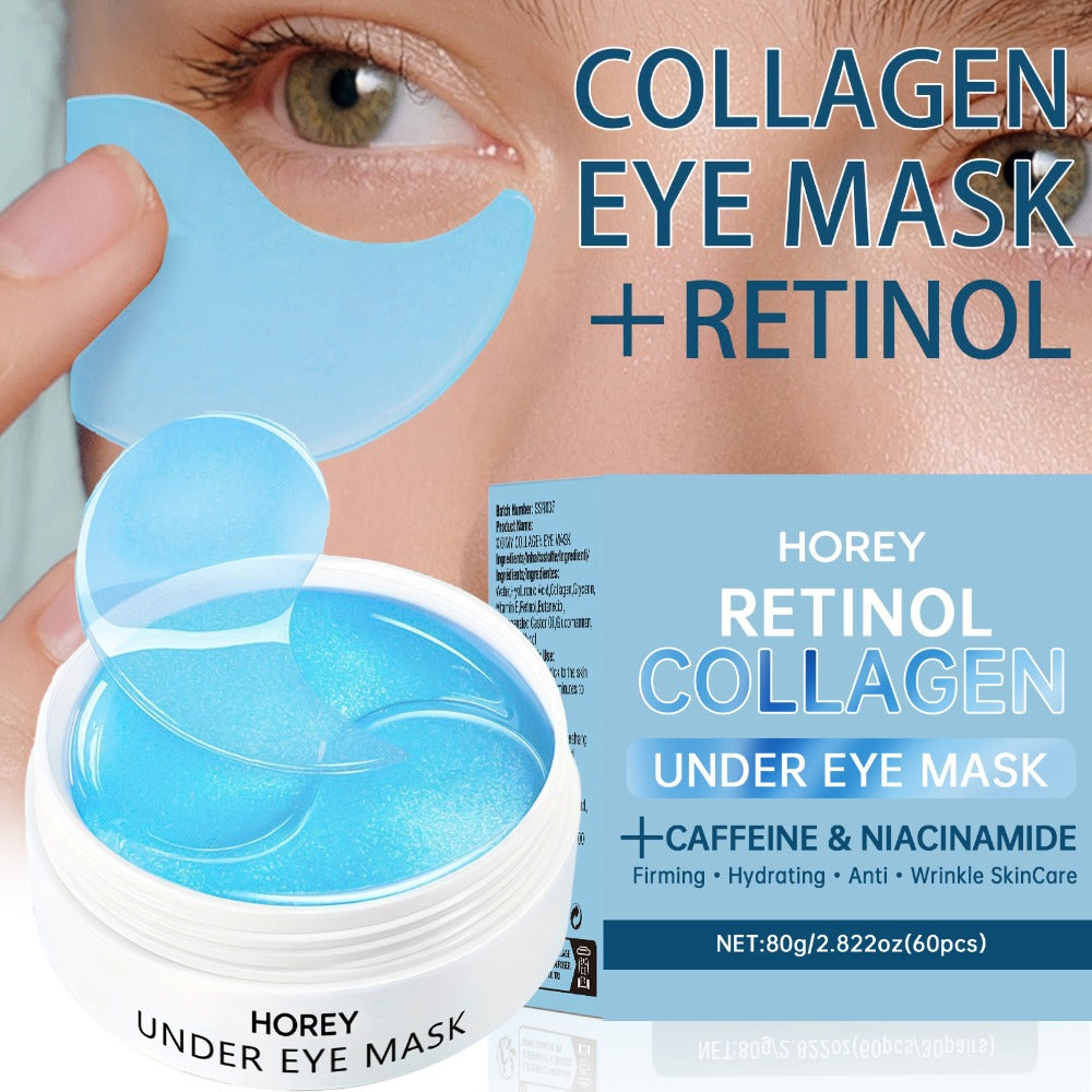 Collagen Eye Patches 60pcs with Caffeine & Niacinamide Under Eye Mask for Dark Circles Puffiness Tightening Intense Hydration Anti-Aging Eye Care for Women Men