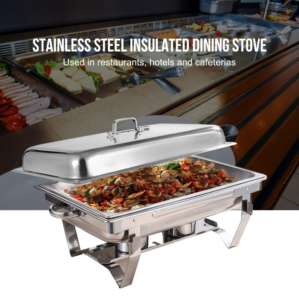 Chafing Dishes Buffet Set 9QT Stainless Steel Food Warmer Trays for Parties Hotel Christmas - 1/2/4/6/8 Pack
