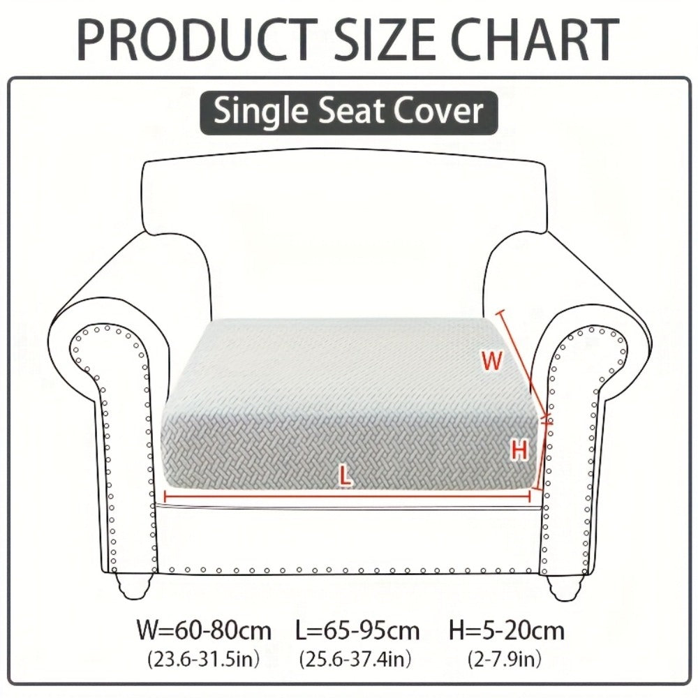 Jacquard Stretch Sofa Cover Non-Slip | Elastic Wear-Resistant Couch Slipcover, Polyester Jacquard Fabric, 1 to 4 Seat Sectional L-Shape, Armrest Backrest, Machine Washable