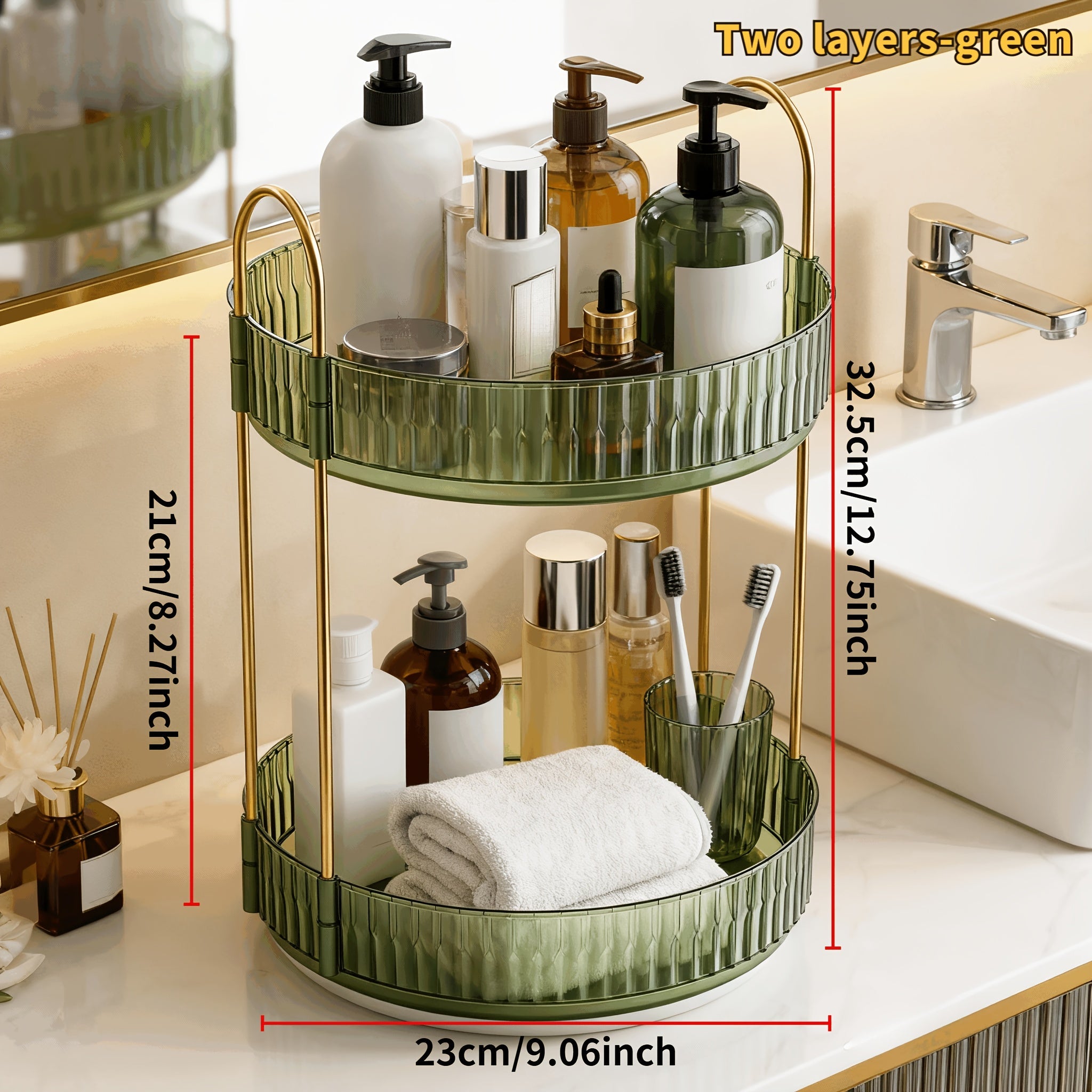 360 Rotating Makeup Organizer Skincare Storage Rack - Multi-Layer Detachable Cosmetic Organizer for Perfume, Lipstick, Skincare, Desktop Vanity Organizer for Bathroom & Bedroom