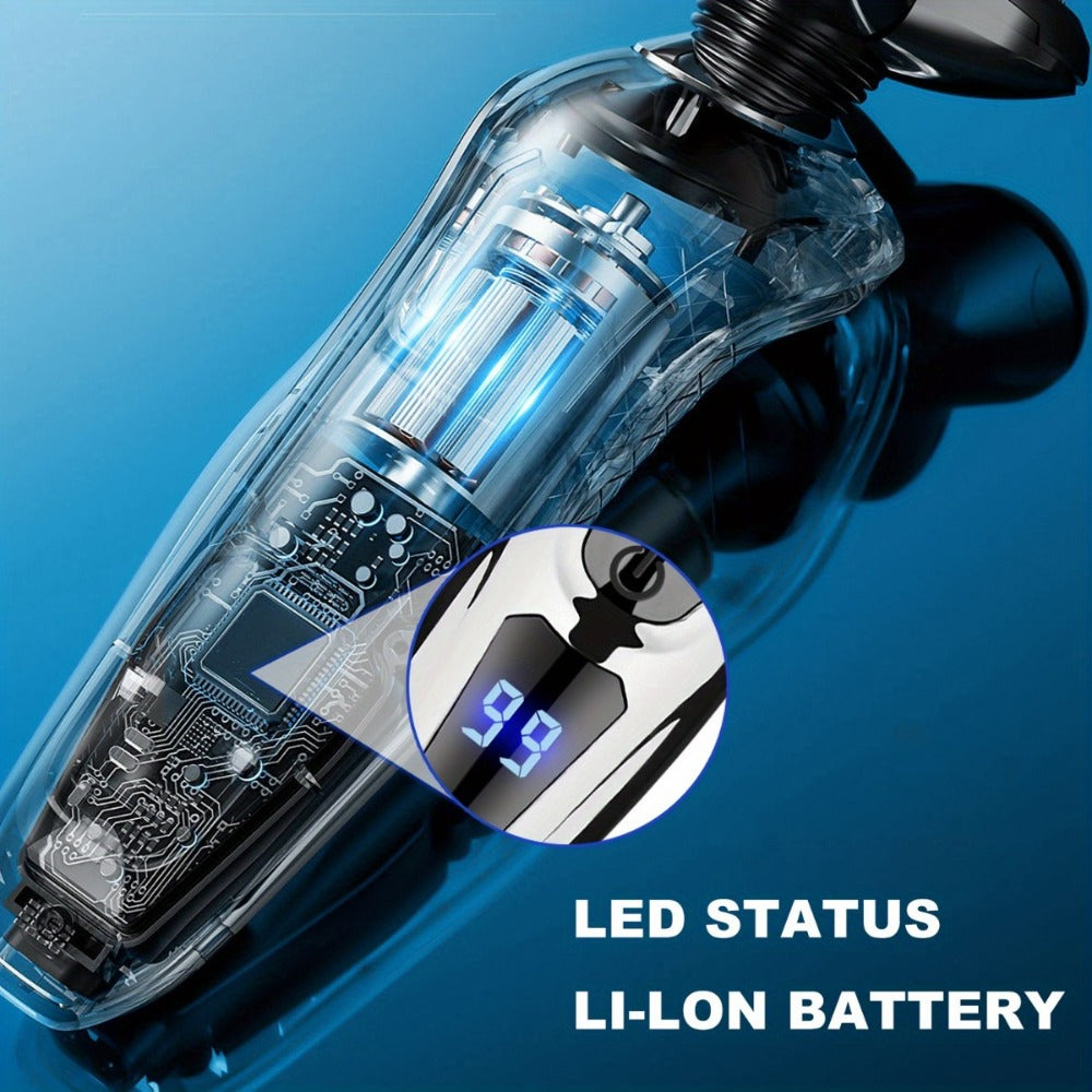 Cordless Foil Electric Shaver for Men 3D Floating Head LED Display Rechargeable Wet Dry Razor Close Shave Beard Trimmer Valentine's Day Gift