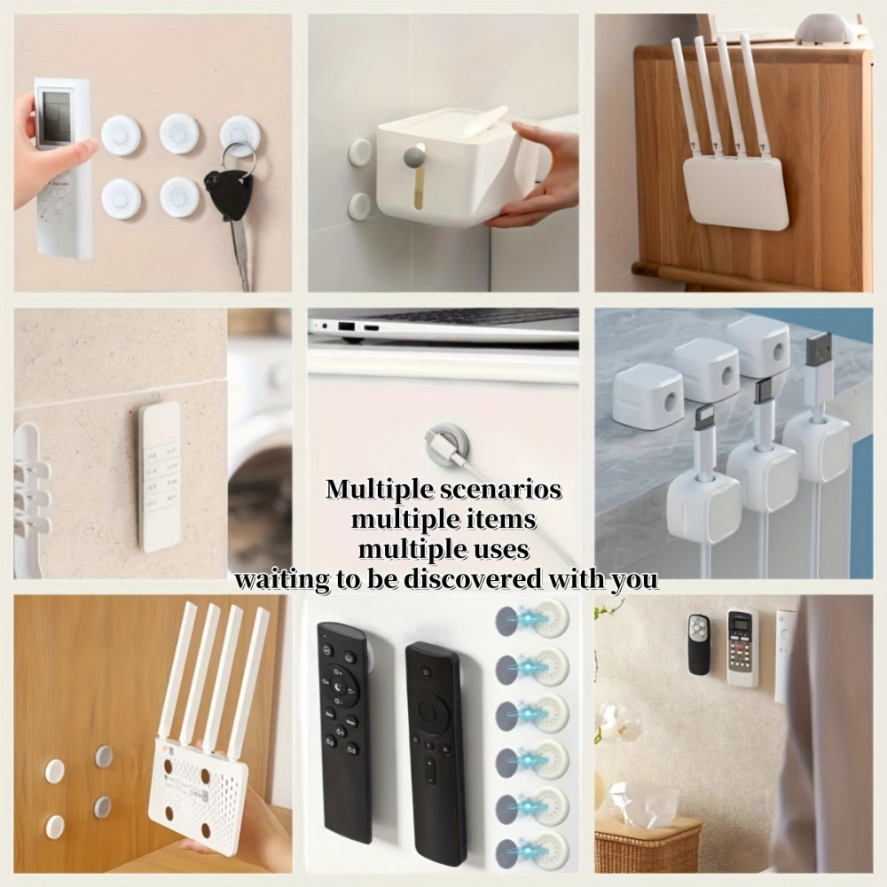 Magnetic Wall Hooks No Hole Easy Install ¨C Strong Adhesive Hook Set for Home Office Kitchen Bathroom, Versatile Damage-Free Wall Hanger, 6 12 or 20 Pack