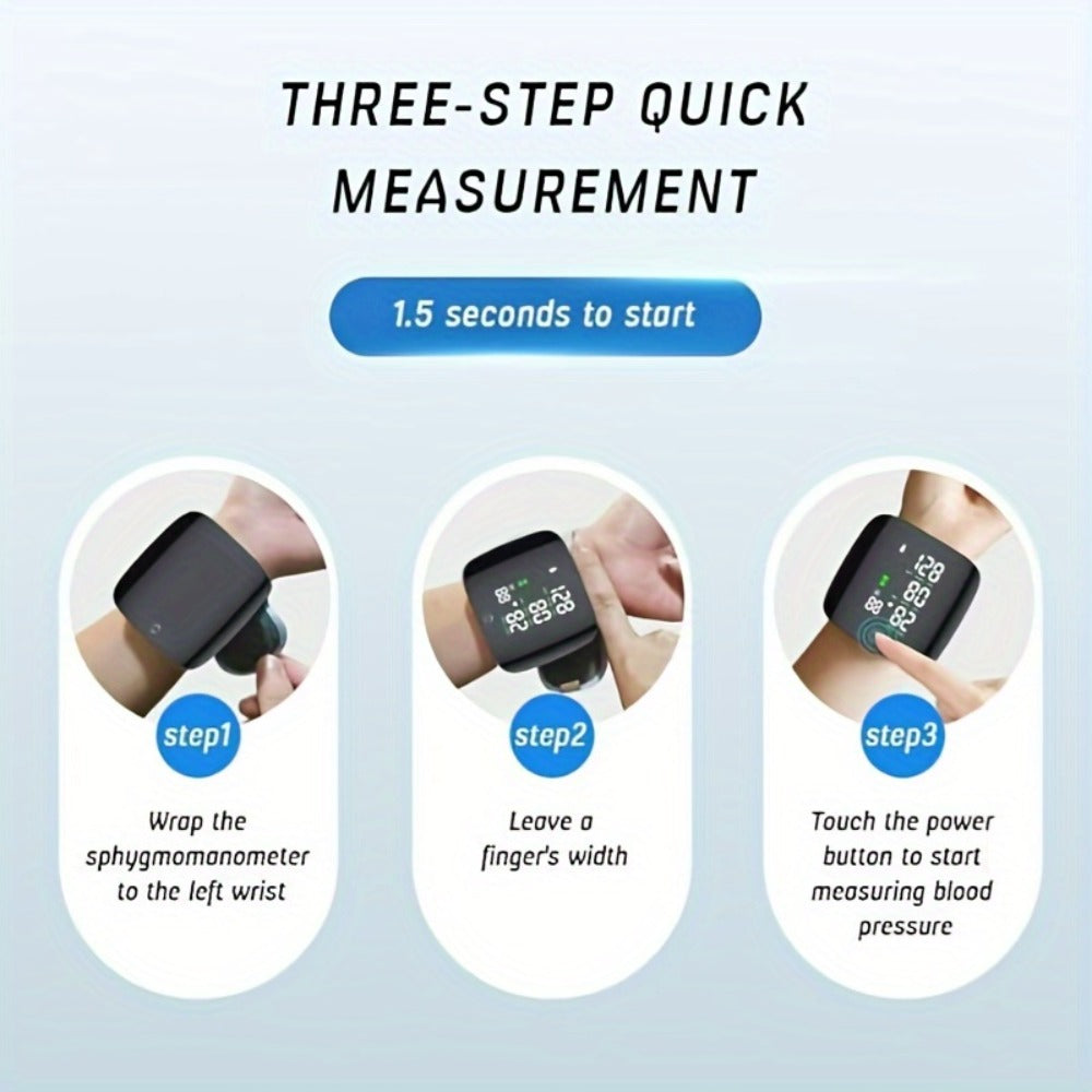 Wrist Blood Pressure Monitor Professional - Automatic BP Monitor with High-Precision LCD Display, Voice Language Prompts & Memory Function, Clinically Accurate for Medical & Home Use, Senior Gift
