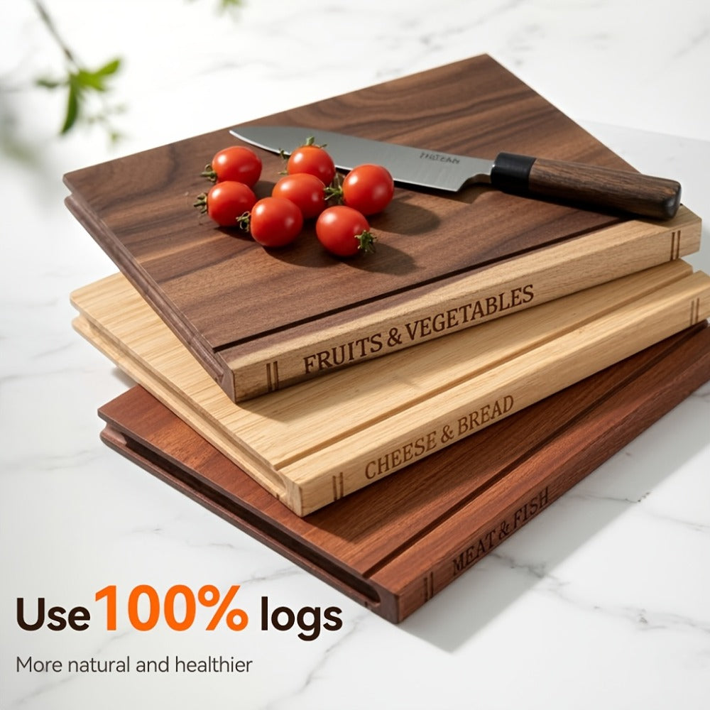 Acacia Wood Cutting Board Set 3 Piece with Stand Book Shaped Decorative Chopping Board for Vegetables Cheese Bread Meat Kitchen Gift Set