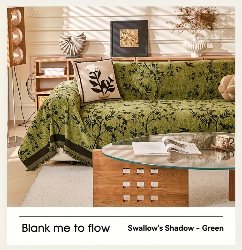 Sofa Cover Chenille Thickened Non-Slip Couch Slipcover Floral Pattern for Living Room Office Pet-Safe All-Season ¡ª 1 2 3 4 Seater Sizes