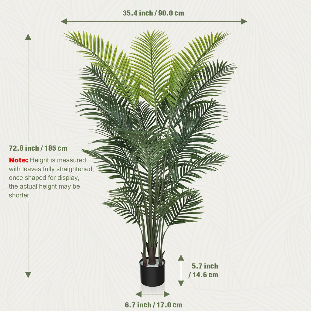 Artificial Palm Tree Fake Indoor Plant ¨C 4/5/6FT Faux Tropical Areca Palm with Realistic Leaves, Planter Options, for Living Room Bedroom Office Patio Home Decor