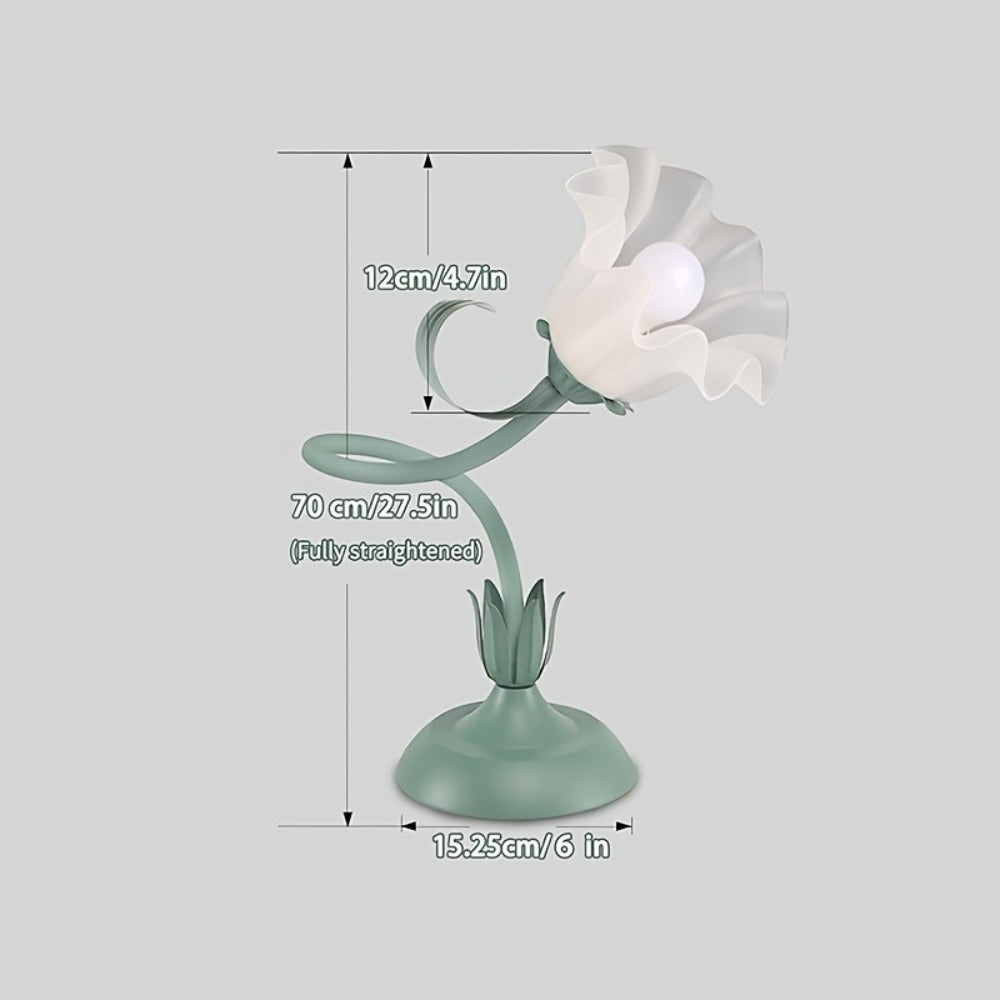 Bellflower Table Lamp ¨C Artisan Crafted Botanical Floral Dimmable Night Light, Heirloom Quality Premium Finish Desk Lamp for Bedroom Living Room Home Decor, Unique Floral Gift (Green)