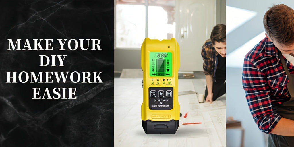 Stud Finder Wall Scanner 7-in-1 LCD Display Sound Alert | Wood Deep Stud Metal AC Wire Moisture Meter Temperature Sensor | Center-Finding Digital Wall Detector for DIY Home Renovation Construction