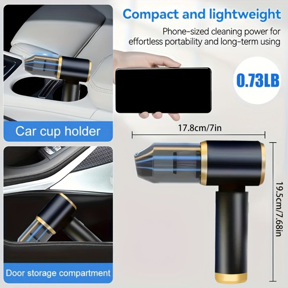 2-in-1 Handheld Vacuum Blower USB Rechargeable Cordless Mini Vacuum Cleaner Blow Suction Mode with Filter Dust Cup for Home Car Office Keyboard Lightweight
