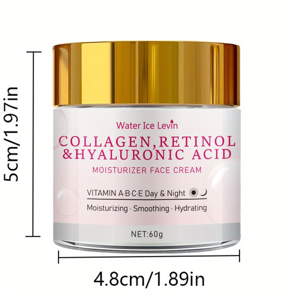 Collagen Retinol Moisturizer Face Cream with Hyaluronic Acid & Jojoba Oil Deep Hydration Anti-Aging Nourishing Radiance Smoothing Cream for All Skin Types Lightweight Formula