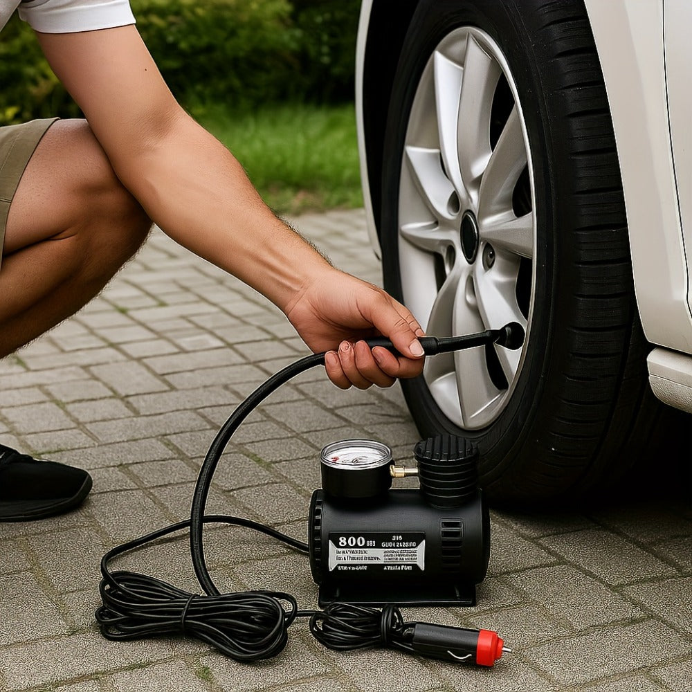 12V Car Tire Inflator Pump 300PSI, Portable Air Compressor for Car Truck Motorcycle Bike Tires, No Battery Needed, Metal Body Compact Design, Digital Pressure Gauge, Emergency Tire Pump for Sports Balls