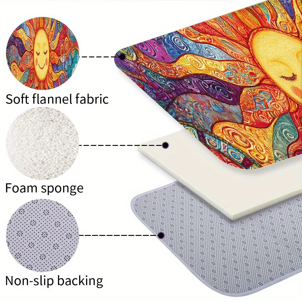 Boho Runner Rug Mandala Non-Slip Washable Soft Polyester Kitchen Hallway Mat Sun Totem Colorful Pattern Living Room Bathroom 5 Designs