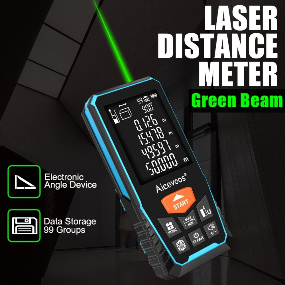 Laser Distance Meter Green Beam Digital Rangefinder 50M 70M 100M 120M Laser Tape Measure with LCD Display for Construction Surveying Indoor Outdoor Measuring