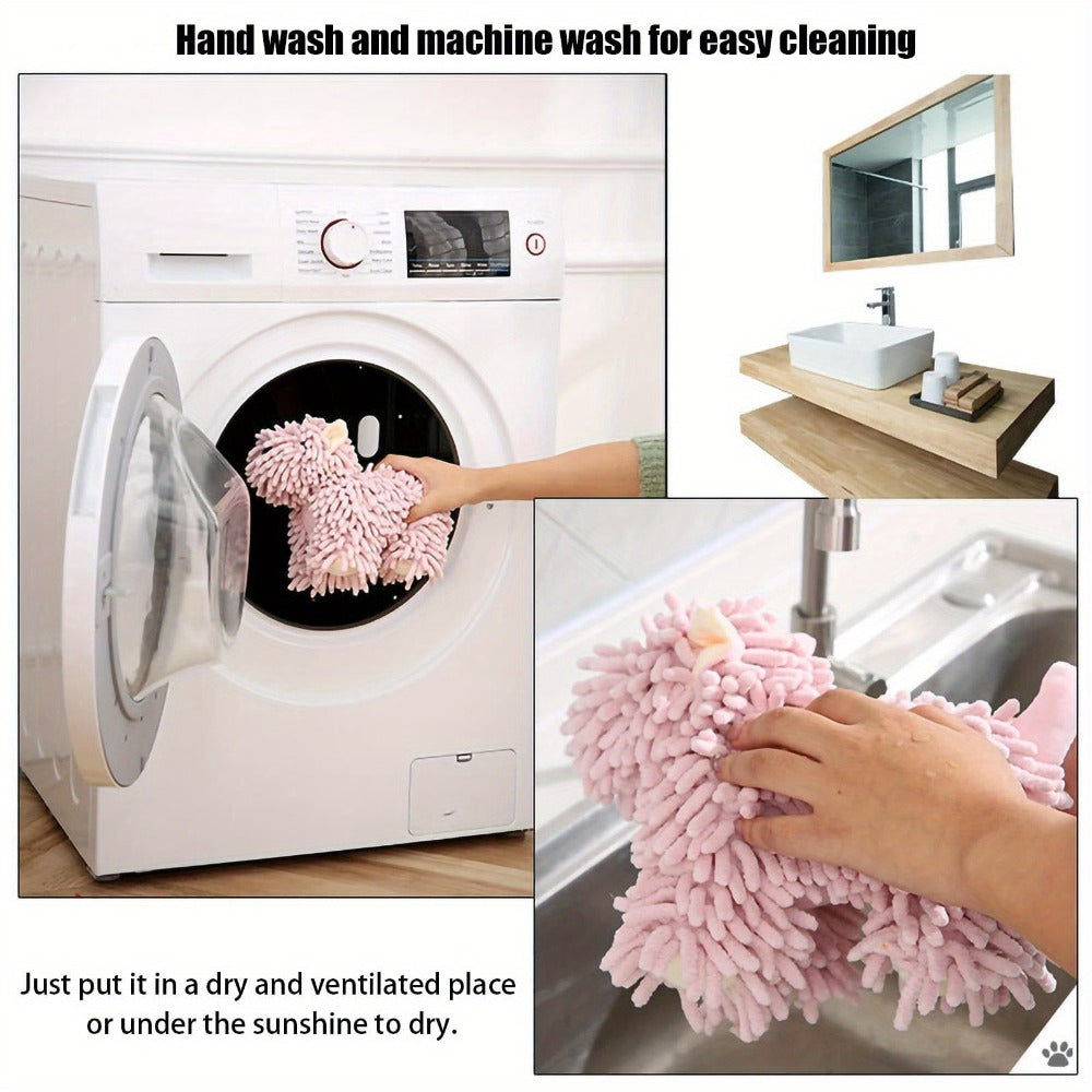 Microfiber Kitchen Towels Super Absorbent Cute Puppy Cartoon Design Dish Towels for Kitchen Bathroom Hand Towel Knit Fabric Quick Dry Blue Gray Pink Brown