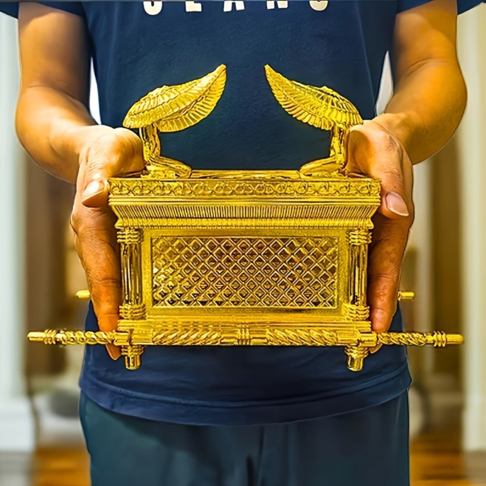 Ark of the Covenant Figurine ¨C Golden Artisan Tabletop Statue, Spiritual Religious Decor for Home & Office, Hanukkah, Easter & Ramadan Gift Ornament, Indoor Outdoor Display, Medium & Large