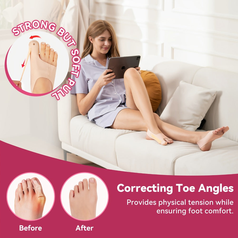 Bunion Corrector Socks Big Toe Straightener 1 Pair Adjustable Breathable Day Night Sleeve In-Shoe Hallux Valgus Correction Medium Large