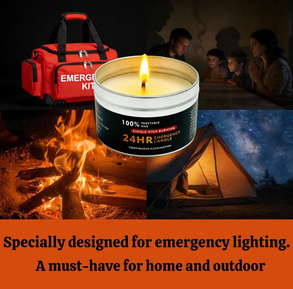 Long Burning Candles 4 Pack 96 Hour Burn Time Unscented Soy Palm Wax Candles in Metal Tins 80g Each Emergency Candles for Power Outage Camping Hiking Indoor Outdoor Holiday Decor Halloween Christmas