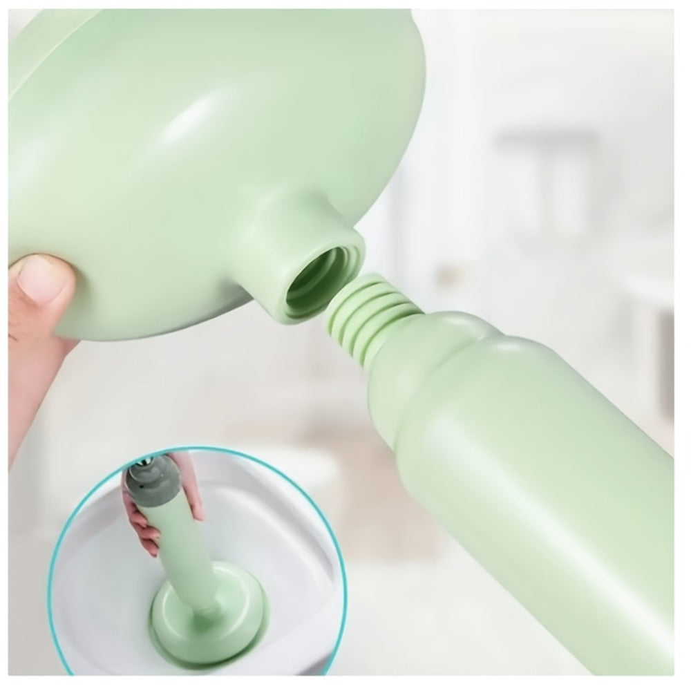 Flexible High-Pressure Drain Pipe Clog Remover - Manual Toilet Plunger & Pipe Dredging Tool, Durable Plastic Drain Cleaner for Bathroom Sink Shower Kitchen Drain, No Electricity Needed, Green