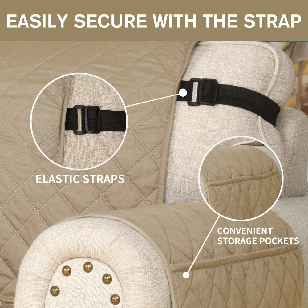 3pcs Waterproof Couch Covers for Pets Dogs - Non-Slip Quilted Microfiber Sofa Seat Covers with Side Pocket Machine Washable for 3 Cushion Sofa Living Room Office, 9 Colors
