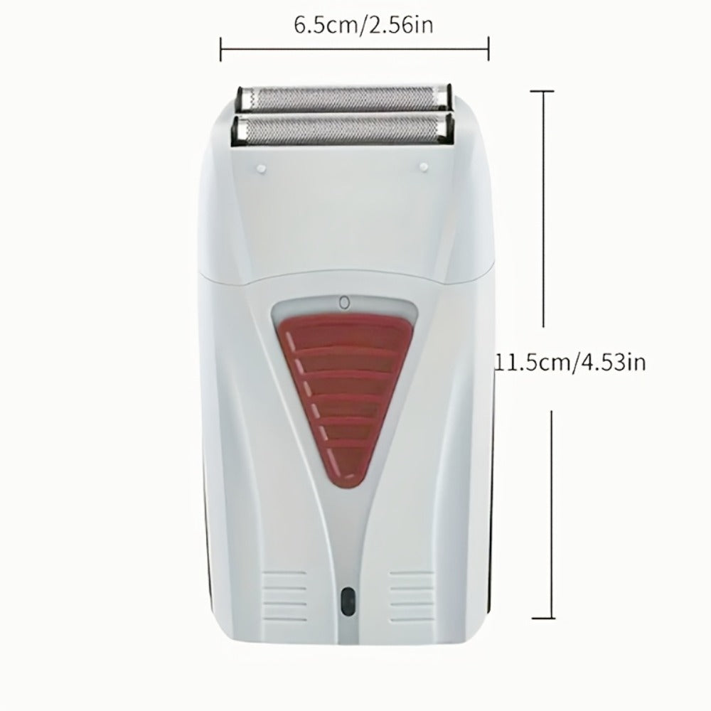 Electric Shaver for Men USB Rechargeable Portable Dual Head Razor Stainless Steel Blades 60 Min Runtime Beard Grooming Travel Shaver