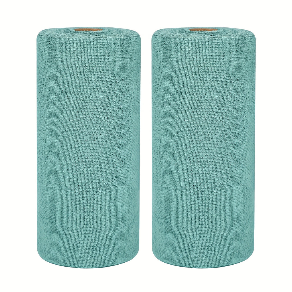 Microfiber Cleaning Cloths Reusable Paper Towel Roll Replacement ¨C Washable Absorbent Tear-Away Dishcloths for Kitchen, Bathroom & Car | Eco-Friendly Rags 50 or 100 Pack, 12x12 Inch