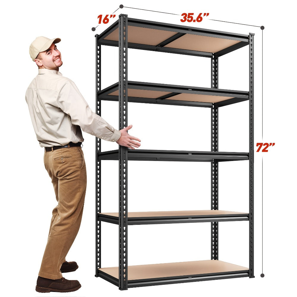 Heavy Duty Garage Shelving Unit 5-Tier Metal Storage Shelf ¨C 2000/2500 LBS Capacity Adjustable Steel Shelves for Garage, Basement & Warehouse | 60¡±/72¡± H Utility Rack for Kitchen, Pantry & Workshop