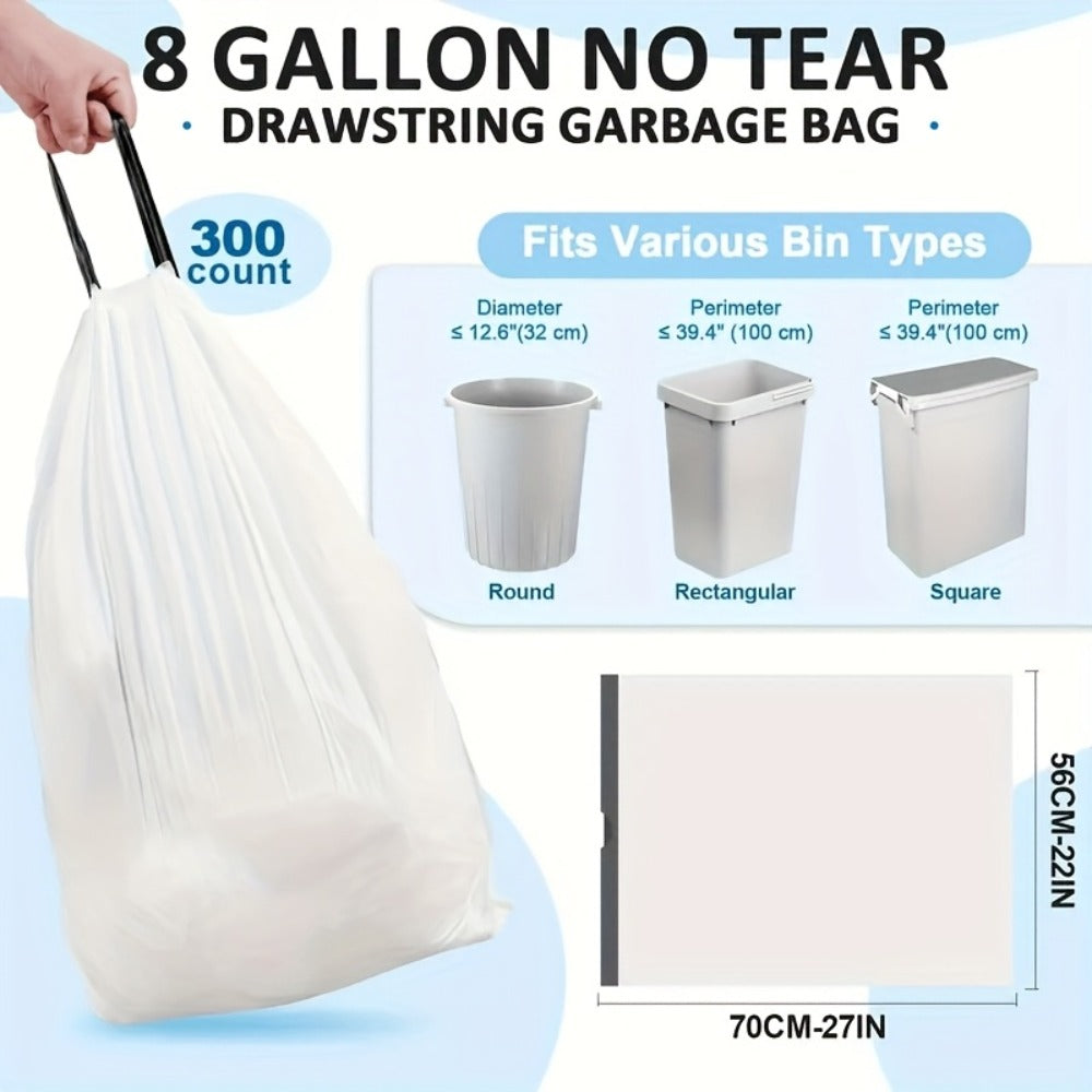 Heavy Duty Trash Bags 13 Gallon 100 Count, 1 Mil Extra Thick Drawstring Garbage Bags, Leak-Proof Tear-Resistant Kitchen Trash Can Liners for Restaurants, Offices & High-Traffic Areas, Commercial Grade
