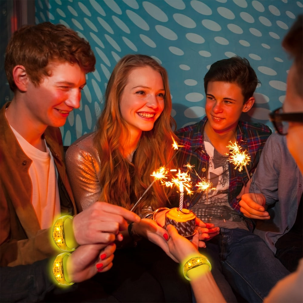 Sound Activated Light Up Bracelets Bulk 20/50 Pcs Glow Wristbands Voice Controlled Flashing LED Bracelet for Concerts Rave Party Events Festival Accessories