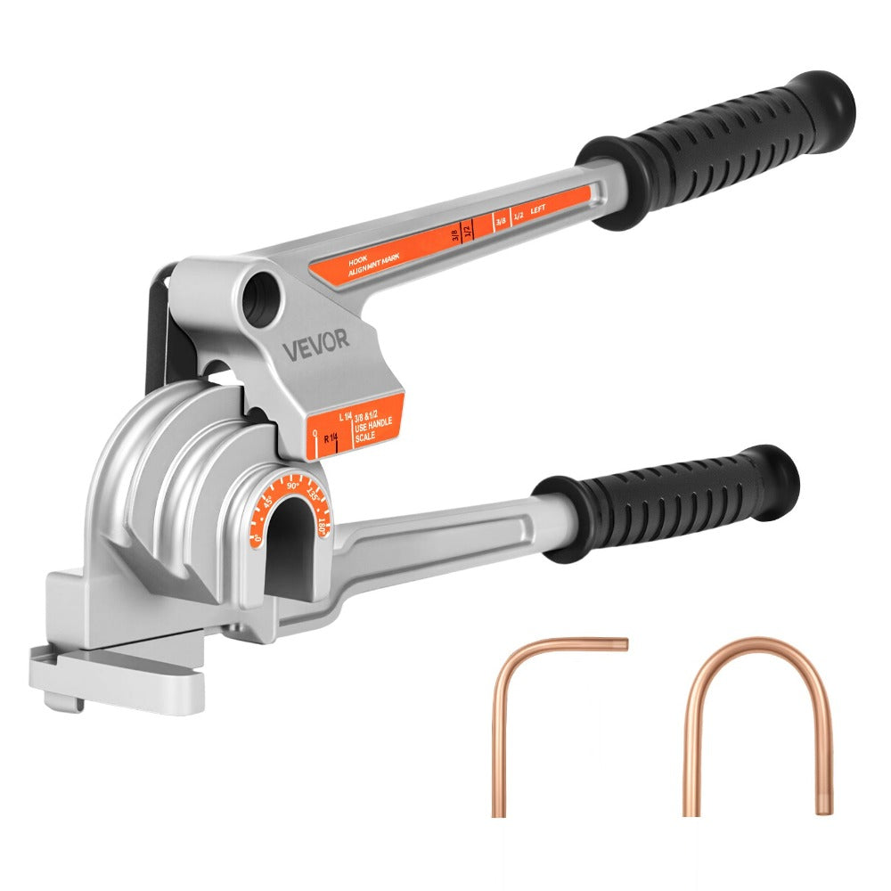 Pipe Tube Bender 3-in-1 Lever Type, Fits 1/4¡± 3/8¡± 1/2¡± O.D. Tubes, 0-180¡ã Bending, Aluminum Alloy Lightweight Portable Tube Bender for Copper Aluminum HVAC Automotive DIY Plumbing Repair