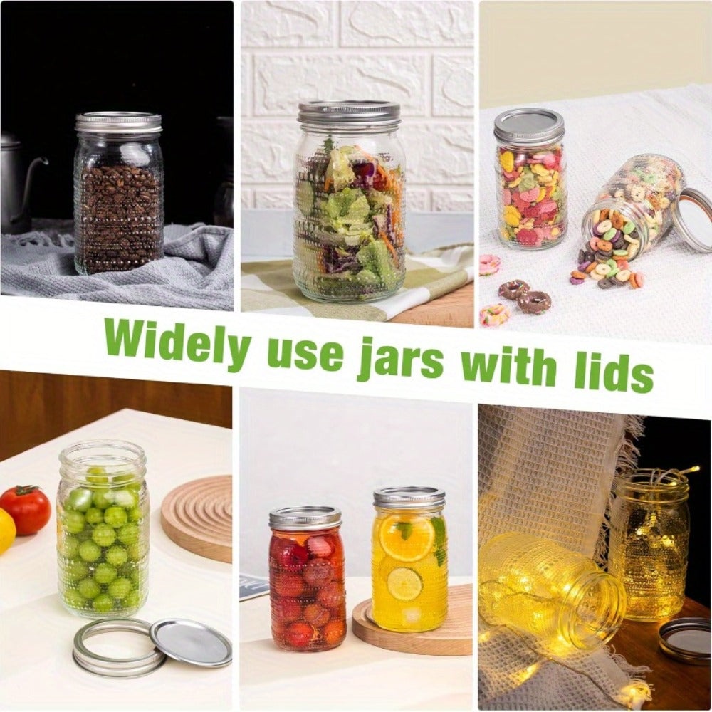 Mason Jars 32 oz Wide Mouth with Lids 4 Pack ¨C Glass Canning Jars for Food Storage, Meal Prep, Pickling, Fermenting & Pantry Organization, Dishwasher Safe, Leak-Proof Split Seal Lid