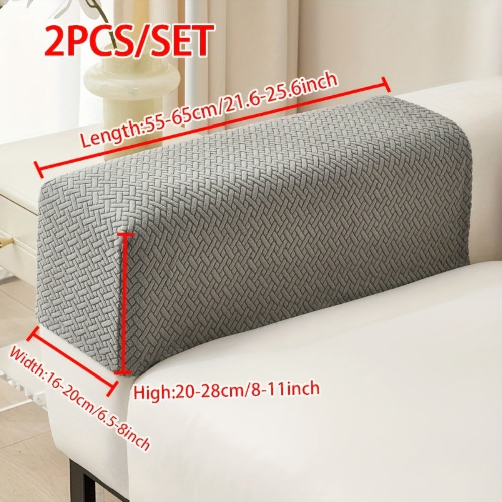 Jacquard Stretch Sofa Cover Non-Slip | Elastic Wear-Resistant Couch Slipcover, Polyester Jacquard Fabric, 1 to 4 Seat Sectional L-Shape, Armrest Backrest, Machine Washable