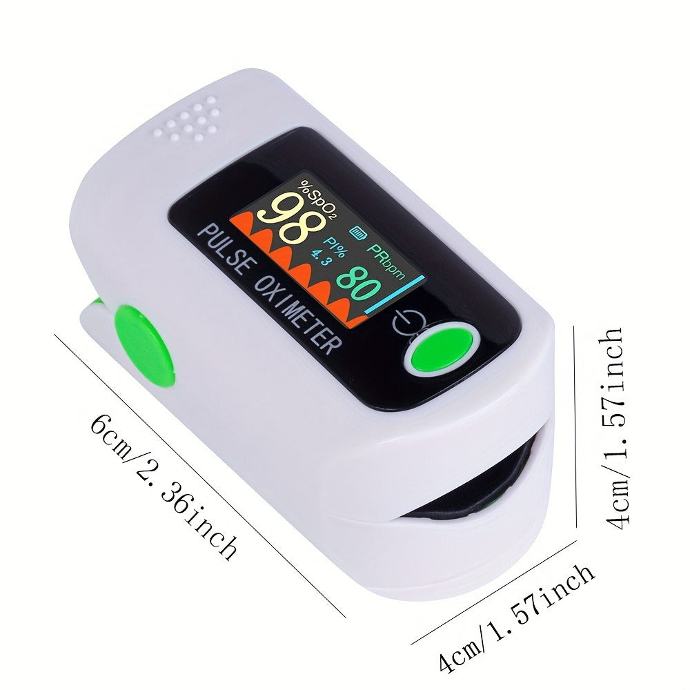 Fingertip Pulse Oximeter 2-Pack, Digital Blood Oxygen Saturation Monitor with SpO2 Heart Rate & Perfusion Index Display, Battery-Powered Portable Finger Oximeter for Home Use & Sports, Black or Blue