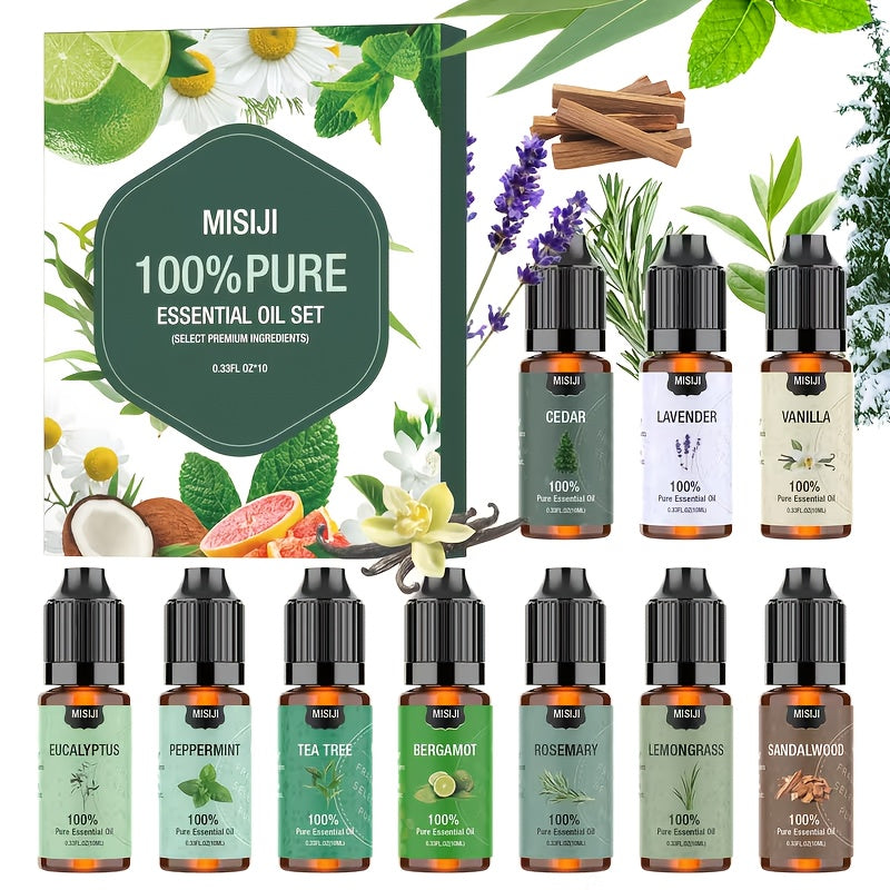 Essential Oils Set for Diffuser ¨C Rosemary Aromatherapy Scented Oils for Home Air Freshening, Humidifier, Candle Making & Laundry, Perfect Valentine's Day Gift for Women (6/10/20 x 0.34oz)