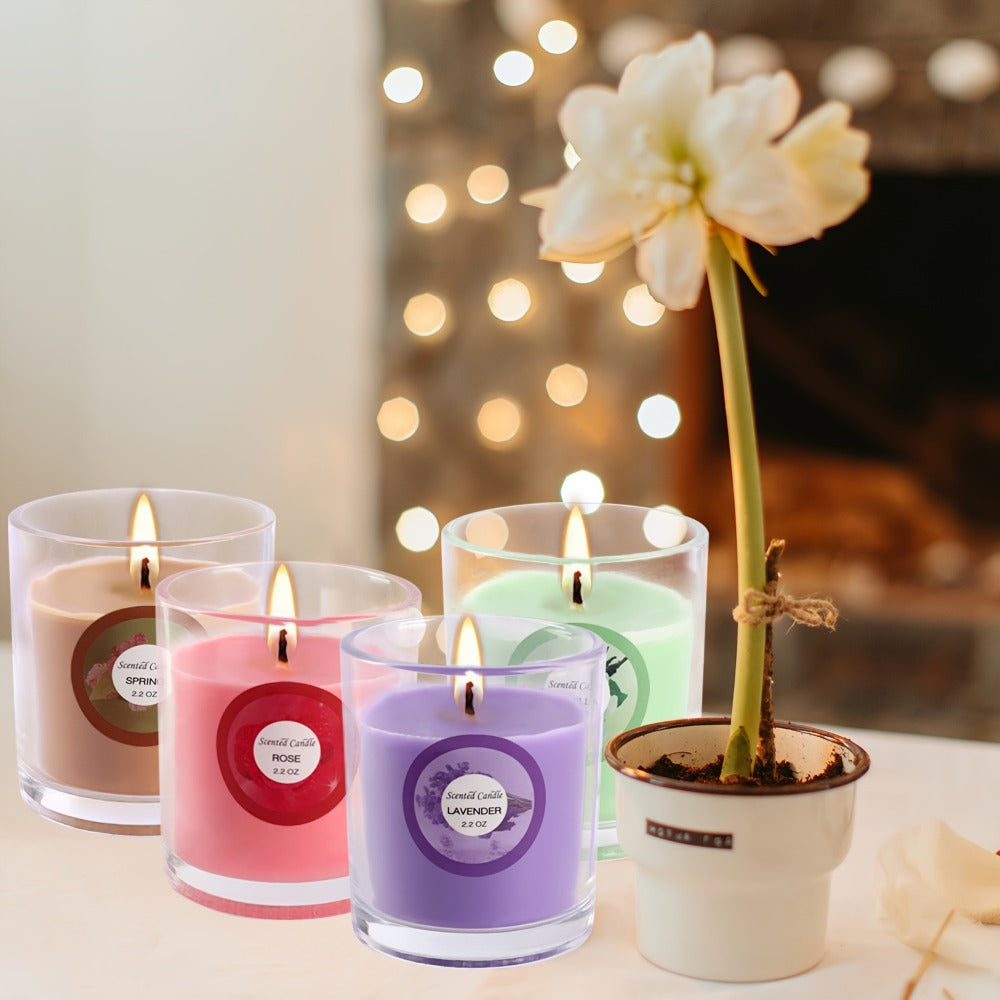 Scented Candles Gift Set 20 Pack | 10 Fragrances Natural Soy Wax Glass Jar Candles with Dried Flowers | Aromatherapy Candle Set for Women Birthday Christmas Valentine's Day Mother's Day Wedding