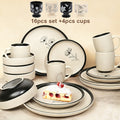 Ceramic Dinnerware Set for 4 ¨C Porcelain Plates Bowls Cups Matte Finish Dishwasher Microwave Oven Safe Stoneware Tableware Scratch Resistant for Restaurant Kitchen Wedding Anniversary Gift