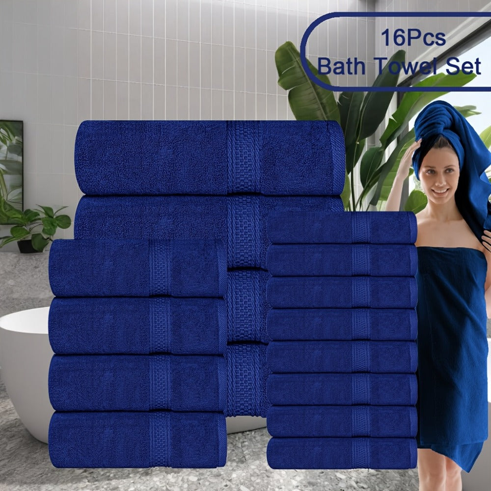 Luxury Soft Towel Set 8 or 16 Piece - Thickened Quick Dry Skin Friendly High Absorbency Bath Towels Hand Towels Washcloths | 13+ Colors | Home Hotel Travel Fitness Spa Gift Set