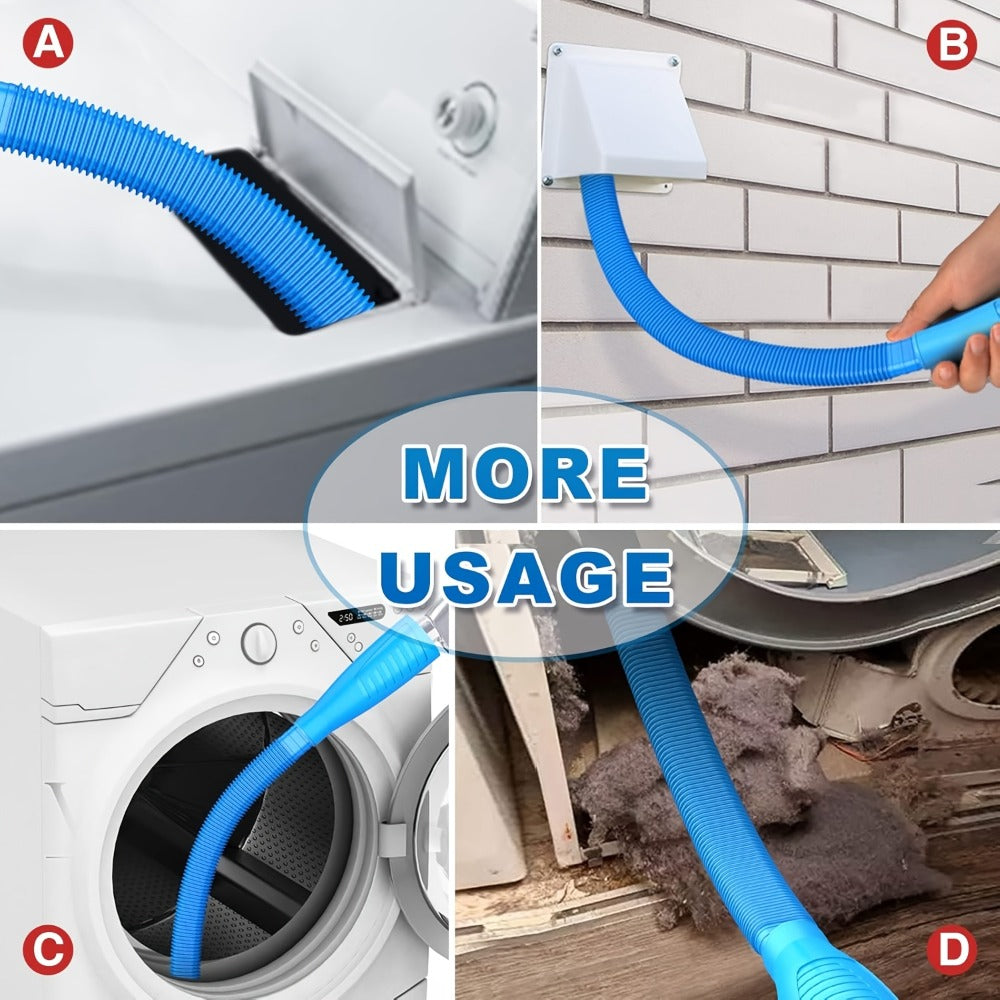 Dryer Vent Cleaner Kit 2pcs Flexible Lint Brush Vacuum Hose Attachment Power Lint Remover for Dryer Vent Refrigerator Coil Cleaning Home Appliance Maintenance