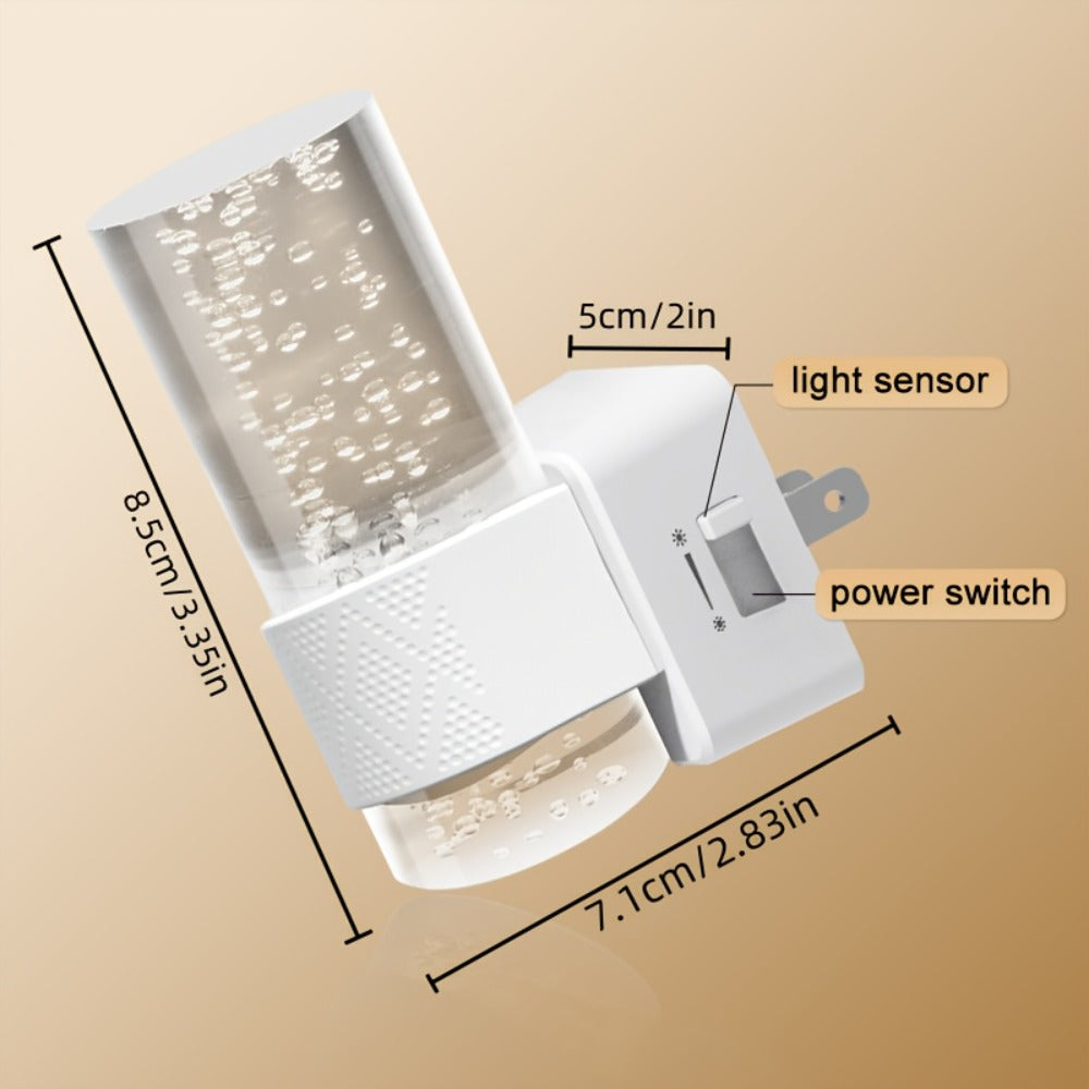 LED Night Light Plug In Wall, Dimmable 3000K Warm White Night Lights with Auto Light Sensor, Adjustable Brightness Modern Plug-In Night Light for Hallway Bedroom Bathroom Kids Room, 2 Pack