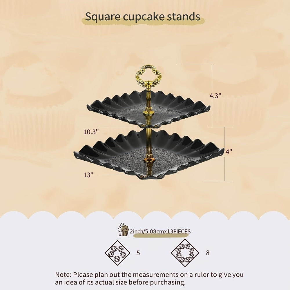 Cake Stand Set 10-Piece Black Tiered Cupcake Stands with Appetizer Trays for Birthday Baby Shower Bridal Shower Wedding Party Dessert Display