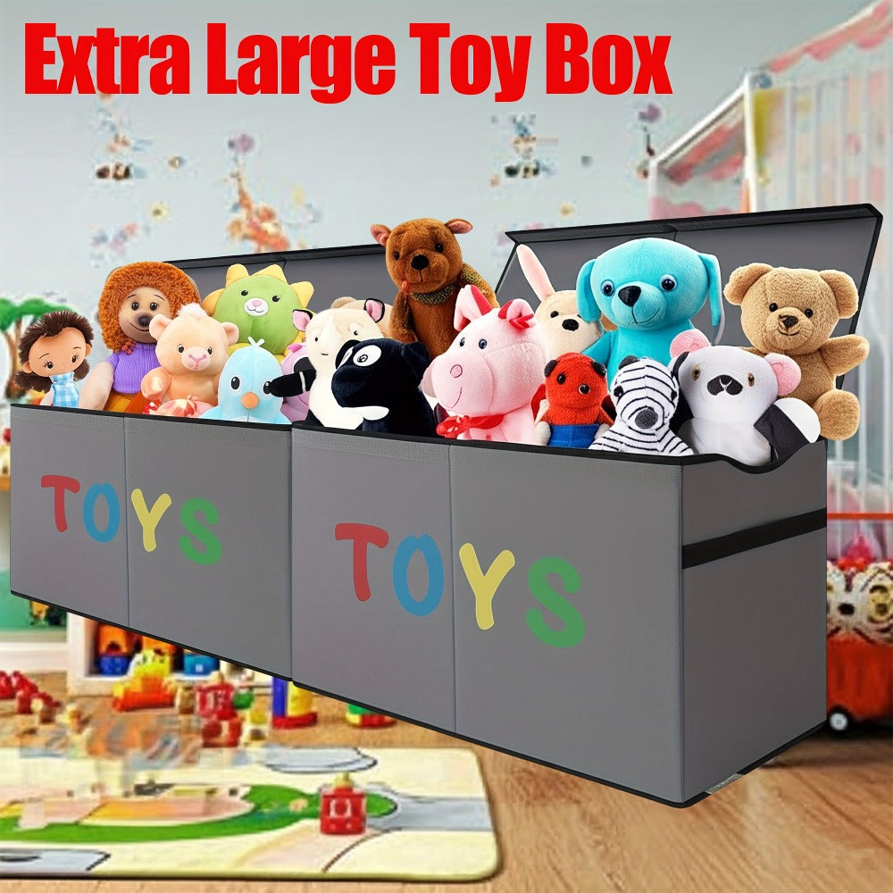 Collapsible Storage Box with Lids and Adjustable Dividers ¨C 64 Gallon Extra Large Foldable Storage Bin Chest Organizer for Bedroom Closet Toys Clothes 54¡±x16¡±x14¡±