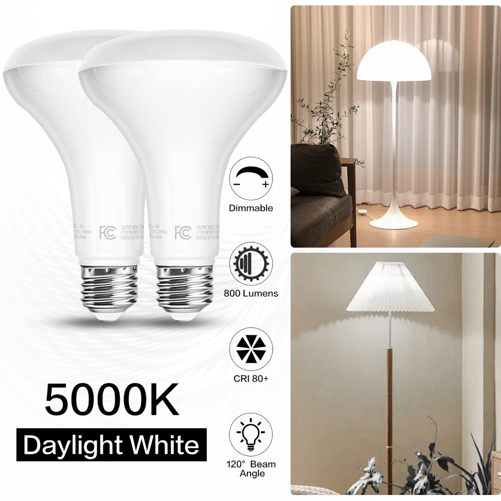 BR30 LED Flood Light Bulbs 12W 800 Lumens 5000K Daylight White Non-Dimmable ¨C 25000 Hour Lifespan E26 Base Recessed Lighting Bulbs for Indoor Ceiling Can Lights, 6 Pack 12 Pack 24 Pack